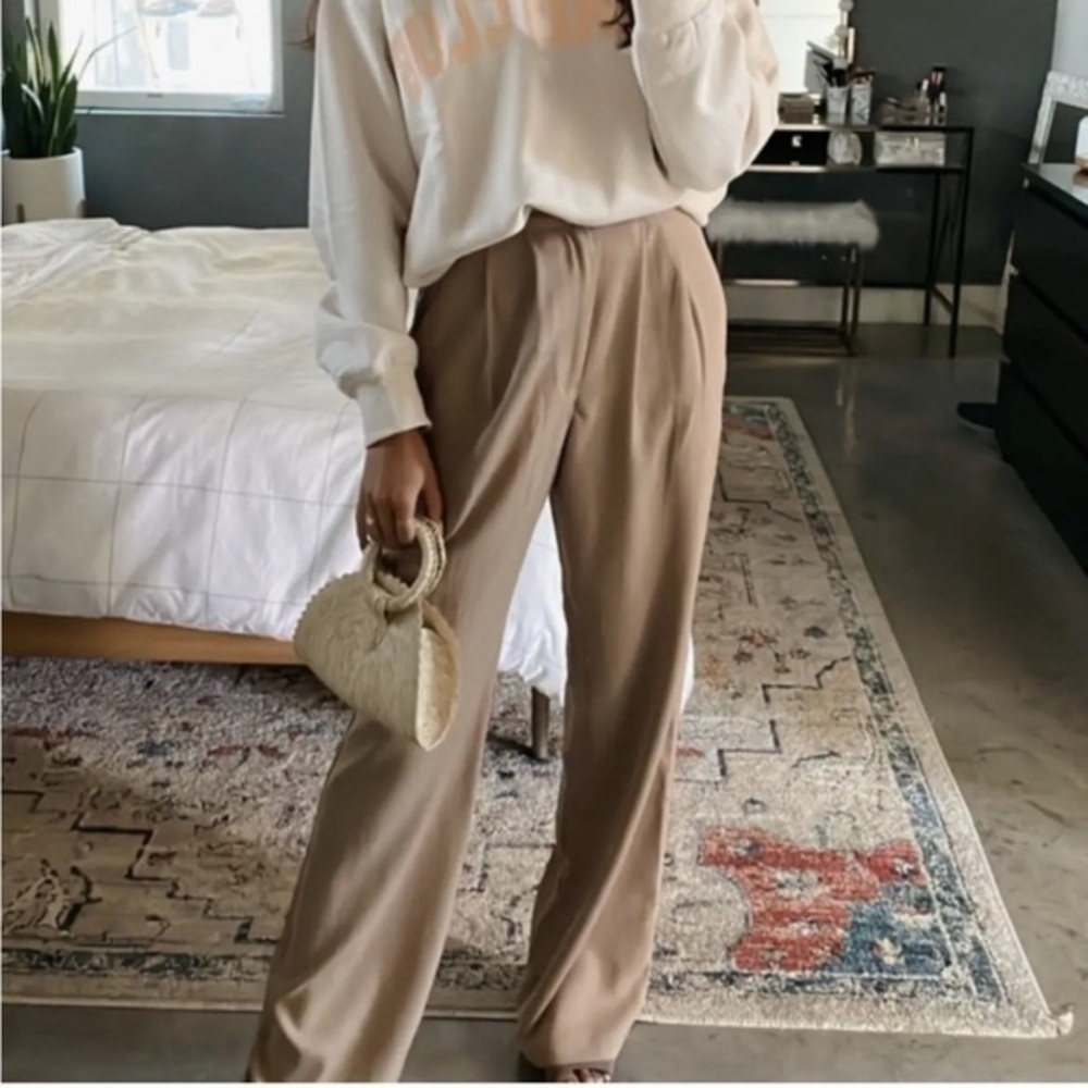 REFORMATION Mason Wide Leg Pants in Khaki